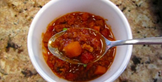 Paleo Meaty Pumpkin Sweet Potato Chili